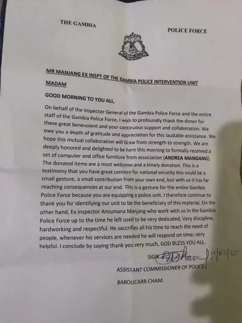 Ein Dankesbrief von der Polizei | Foto: Andrea Sprengart