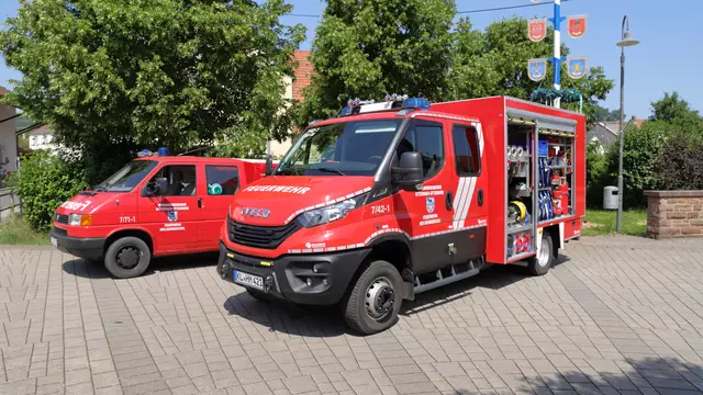 Das neue TSF-W, dahinter das Mehrzweckfahrzeug (MZF 1) der Feuerwehr Heiligenmoschel | Foto: Feuerwehr VG Otterbach-Otterberg