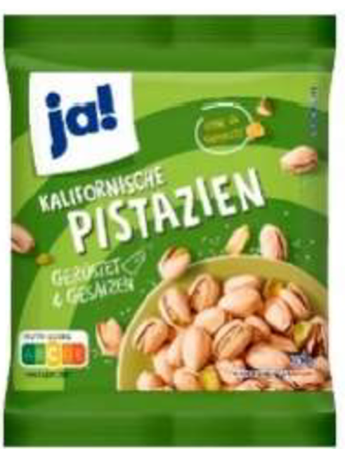 Könnten Salmonellen enthalten: diese Pistazien der Rewe-Eigenmarke "ja!" | Foto: Firma Ireco Trading and Production S.A.