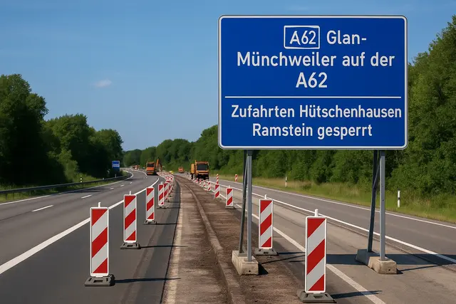 Die Sanierung der A62 zwischen dem Autobahnkreuz Landstuhl und der Anschlussstelle Glan-Münchweiler geht in die letzte Phase. | Foto: Erik Stegner / KI
