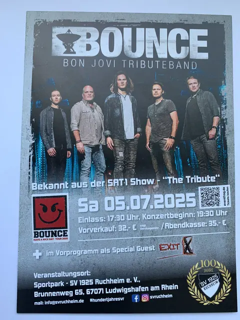 Die BOUNCE - Bon Jovi Tributeband kommt am Samstag 5. Juli nach Ruchheim | Foto: SV Ruchheim