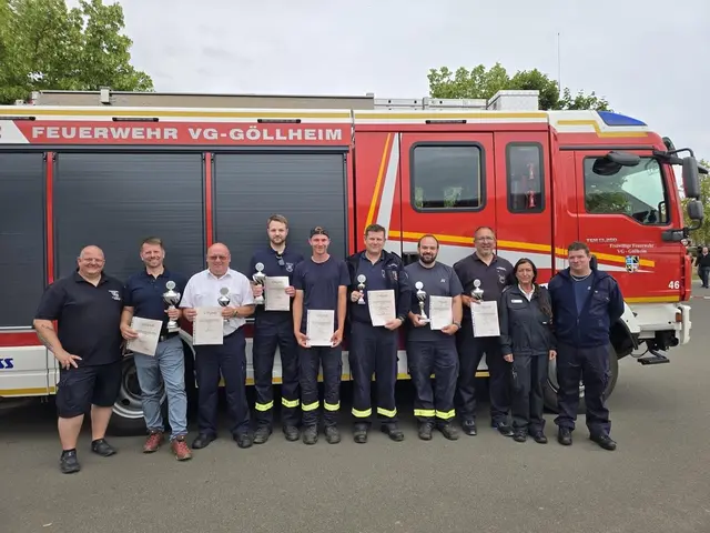 Die Preisträger beim Geschicklichkeitsfahren der Feuerwehr | Foto: Feuerwehr VG Göllheim