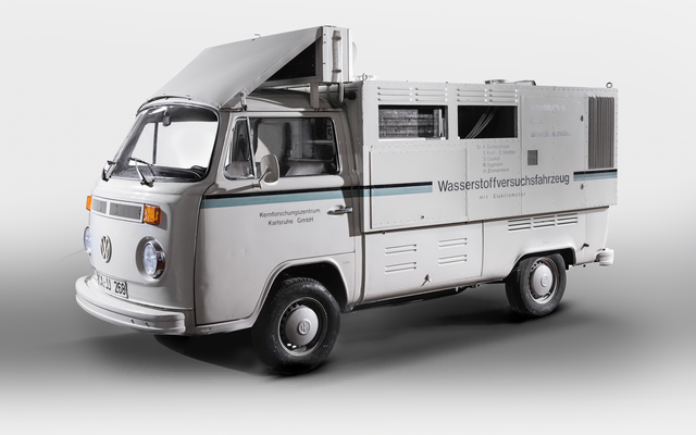 Versuchsfahrzeug mit Wasserstoffantrieb auf Basis eines VW T2, Baujahr 1986, 17 kW (23 PS). / Technoseum/Landesmuseum für Technik und Arbeit in Mannheim. | Foto: Amadeus Bramsiepe und Jonas Zilius