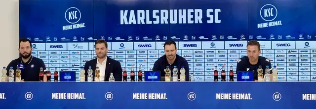 Informierten vor Saisonauftakt (v.l.): Pressesprecher Michael Wolf, Geschäftsführer Michael Becker, Sportlicher Leiter Mario Eggimann und Trainer Christian Eichner | Foto: www.jowapress.de