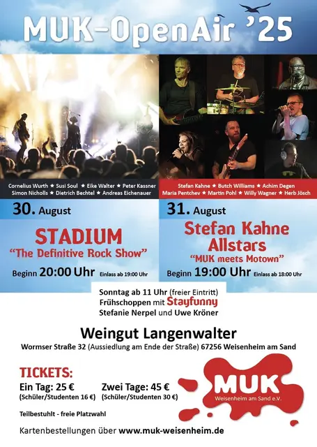 MUK-OpenAir '25 - STADIUM - The Definitive Rock Show" | Foto: MUK Weisenheim am Sand e.V.