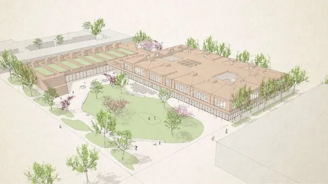 Die 16 Klassenräume, von denen sich je vier um einen Clusterraum gruppieren, sind auf dem Entwurf des Büros LRO Stuttgart gut erkennbar.  | Foto: LRO Stuttgart