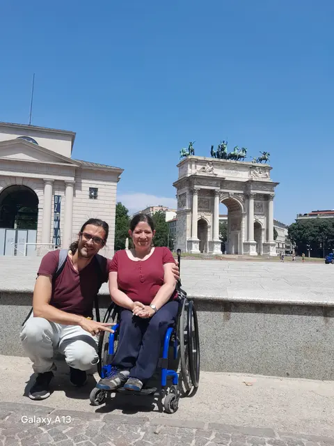 Irene und Stephan vor dem Friedensbogen in Milano | Foto: Stephan Alberti-Riedl