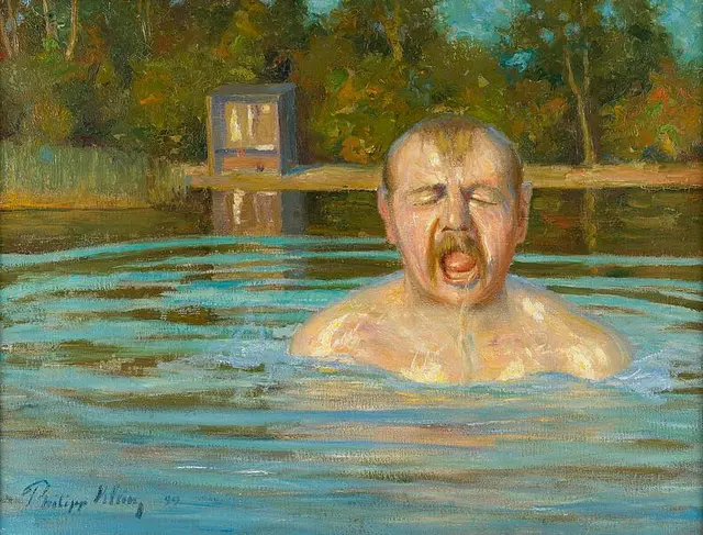 Philipp Klein: Mann beim Baden (Lovis Corinth am Starnberger See) | Foto: H. W. Fichter Kunsthandel, Frankfurt am Main