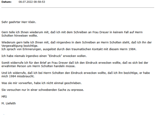 Hier der Inhalt meines Widerrufes von 2022. | Foto: Maiken Liefeith