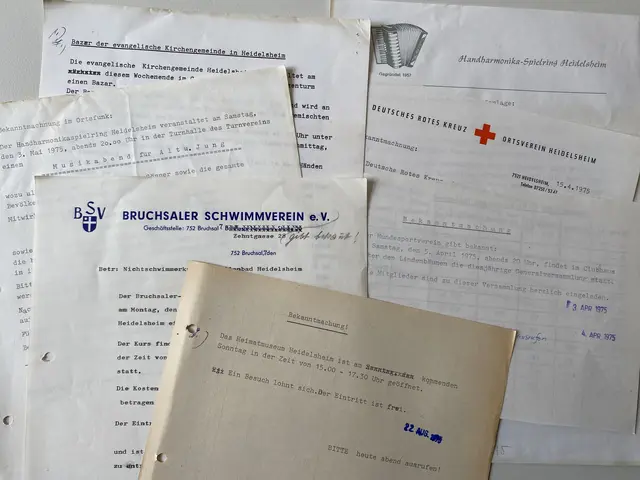 Eine kleine Auswahl der Bekanntmachungen über die Ortsrufanlage Heidelsheim 1975. | Foto: Stadtarchiv Bruchsal
