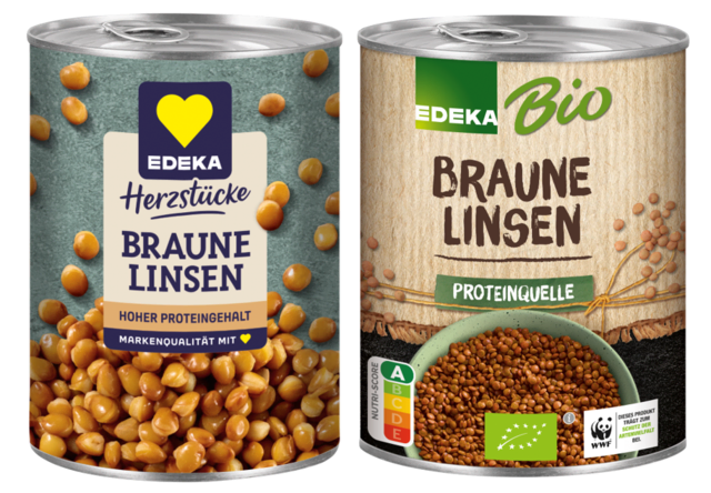 Dieses Produkt mit dem genannten MHD besser nicht verzehren: Edeka Bio Braune Linsen in der 400 Gramm-Dose | Foto: Edeka