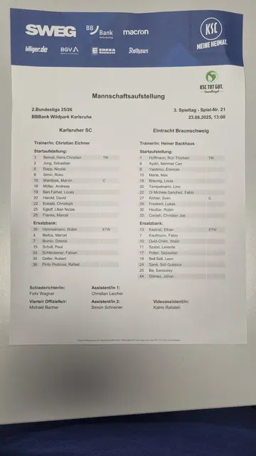 Aufstellung | Foto: abseits-ka/Anderer