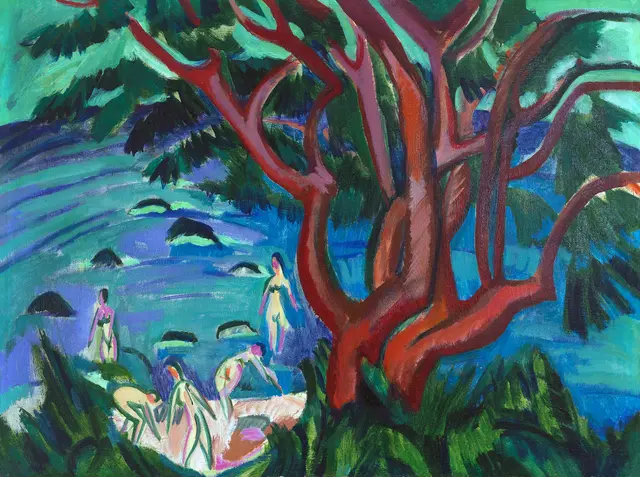 Ernst Ludwig Kirchner, Roter Baum am Strand, 1913 | Foto: Sammlung Fuchs-Werle, Thomas Henne