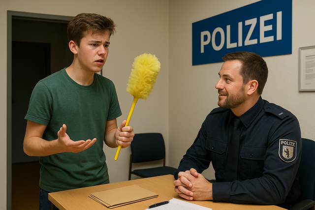 Putzbefehl eskaliert: 16-Jähriger ruft Polizei wegen innerfamiliärem Streit | Foto: Katharina Wirth/erstellt mit KI