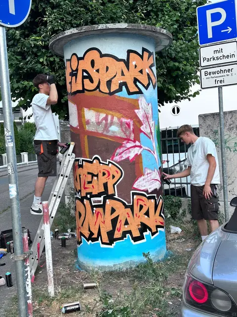 Werbung für die Idee eines Gesundheitsparks: die Litfaßsäule beim Mühlturmpark | Foto: Kneipp-Verein Speyer