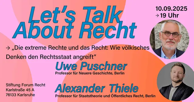 Die Gäste bei Let's Talk About Recht am 10. September 2025 | Foto: Stiftung Forum Recht