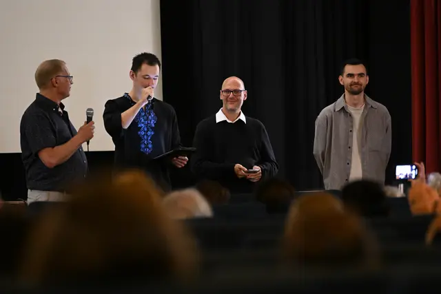 Premierentalk im Mannheimer Atlantis mit (von links): Ralph Kaiser, Alex Zharkov, Pavlo Ostrikov und Jörg van Bebber. | Foto: Christian Gaier
