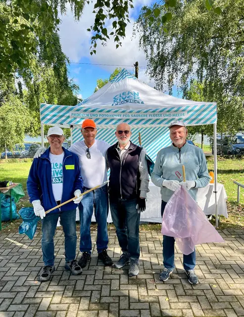 Dr. Wolf-Günther Druckenbrodt, 17 Jahre GML-Geschäftsführer 1993-2010; Conrad Tschersich, 6 Jahre techn. Leiter (1994-1999); Kalev Kasak, 20 Jahre kfm. Leiter (2000-2019) und Dr. Thomas Grommes, mehr als 13 Jahre GML-Geschäftsführer 2010-2023 (von rechts nach links) | Foto: CleanUp River