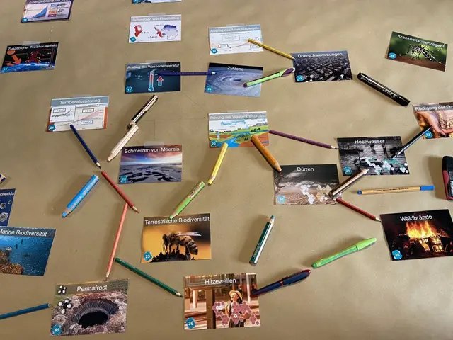 Die Teilnehmer können mit dem Klima-Puzzle in kleinen Gruppen die komplexen Zusammenhängen des Klimawandels nachvollziehen | Foto: Christine Sterklow