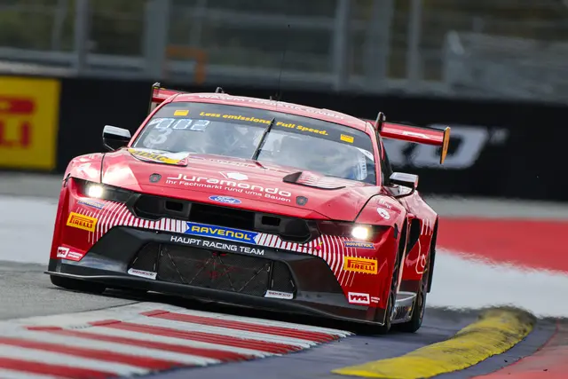 Der Ford Mustang GT3 von Max Reis und Niklas Kalus im Einsatz auf dem Red Bull Ring: Mit Platz drei und fünf sammelte das Duo wichtige Punkte im ADAC GT Masters. | Foto: MR 28 GmbH