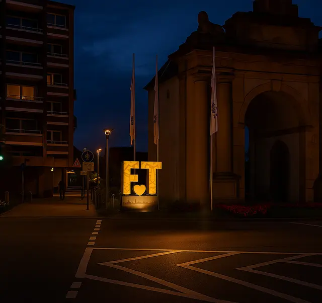 Die Stadtbuchstaben bei Nacht.  | Foto: Grafik Quehl