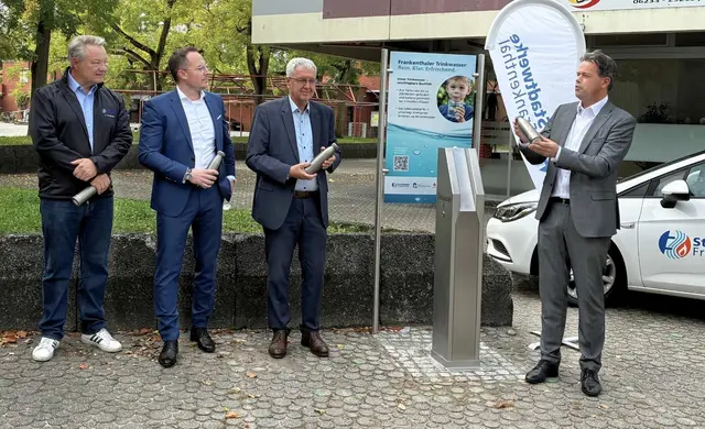 Eröffnung des dritten Trinkwasserbrunnen in Frankenthal. | Foto: Stadt Frankenthal
