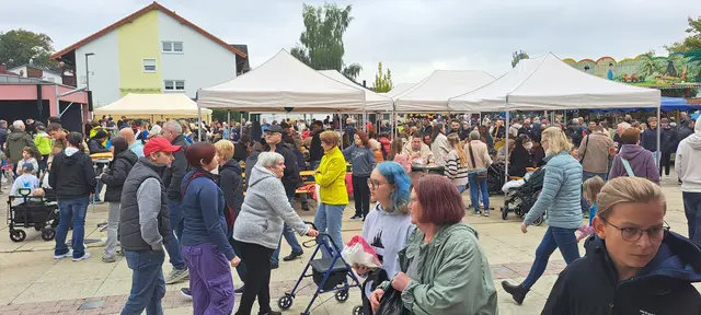 Nach dem Umzug füllte sich der Dorfplatz zusehends | Foto: Monika Klein