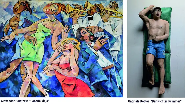 „Caballo Viejo“ von Alexander Solotzew und „Der Nichtschwimmer“ von Gabriele Köhler  | Foto: Solotzew/Köhler