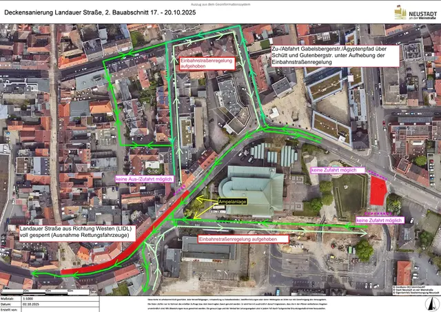 Bauabschnitt 2 vom 17. bis 20. Oktober | Foto: Tiefbau Stadt Neustadt