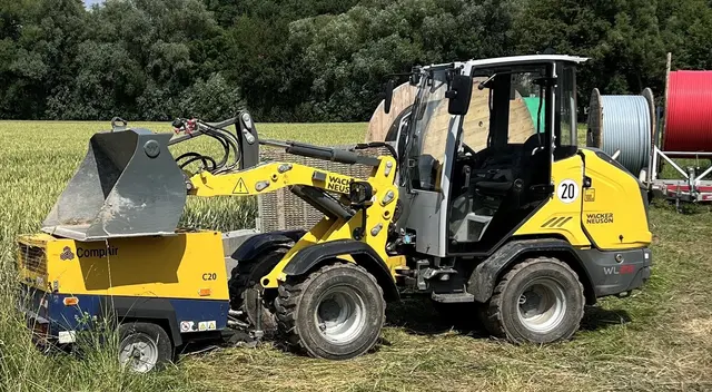 Das Baumaschinenfahrzeug konnte zunächst am Mittwoch mithilfe eines GPS-Trackers im Bereich Leimen geortet werden | Foto: Polizeiinspektion Waldfischbach-Burgalben