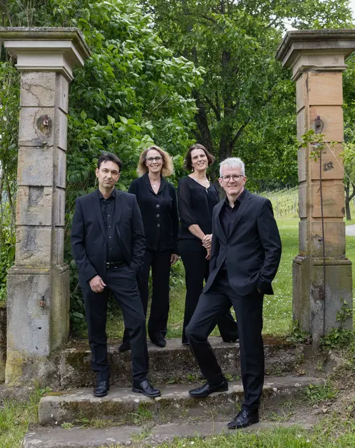 Palestrinaquartett; Bass Jörg Nicklis (ganz rechts) wird vertreten durch Franz Zimnol | Foto: Urheber: Hetty Hollm