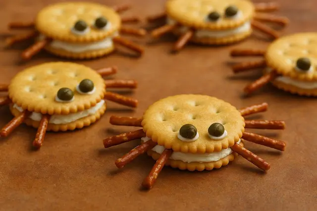 lustige und leckere Spinnencracker - das darf auf keinem Halloween-Buffet fehlen | Foto: Heike Schwitalla