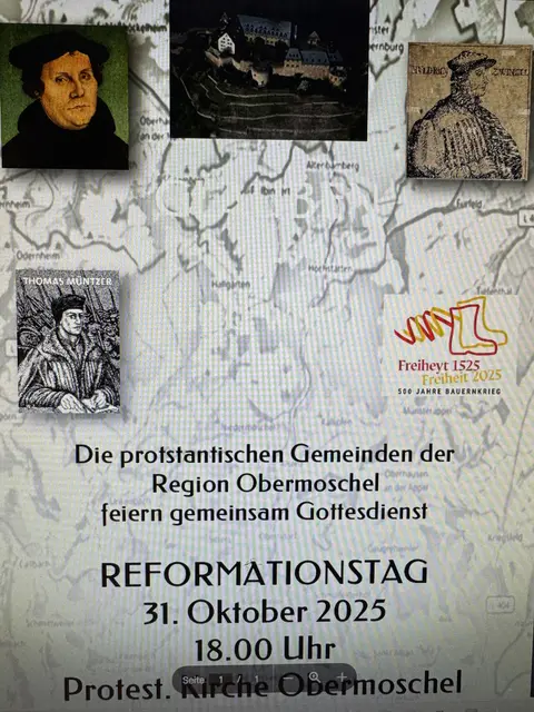 Einladung zum Gottesdienst am Reformationstag | Foto: Gem. Pfarrämter Obermoschel