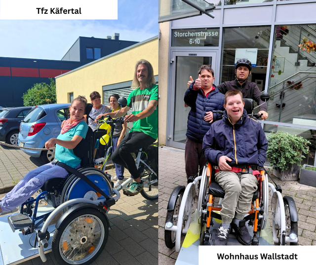 Fahrspaß mit den neuen Rollstuhlfahrrädern vom Tagesförderzentrum Käfertal und dem Wohnhaus Wallstadt | Foto: Gemeindediakonie Mannheim