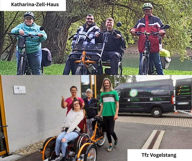 Paralleltandem für das Katharina-Zell-Haus in Neckarau und ein Rollstuhlfahrrad für das Tagesförderzentrum Vogelstang | Foto: Gemeindediakonie Mannheim