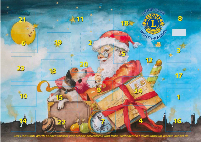 der Lions-Adventskalender ist auch 2025 wieder erhältlich | Foto: Lions/gratis