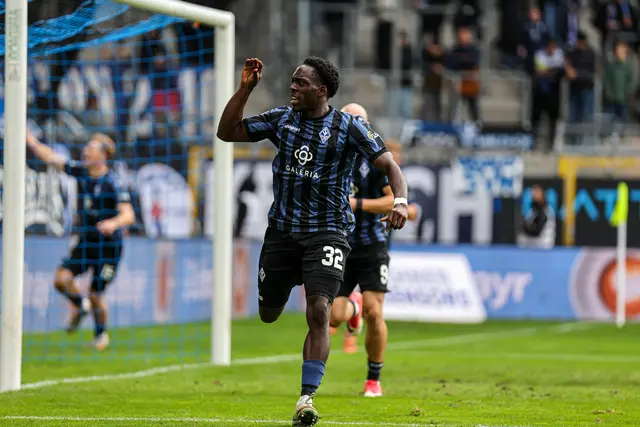 Kennedy Okpala bejubelt seinen Doppelpack gegen den TSV 1860 München. | Foto: Marino/PIX-Sportfotos