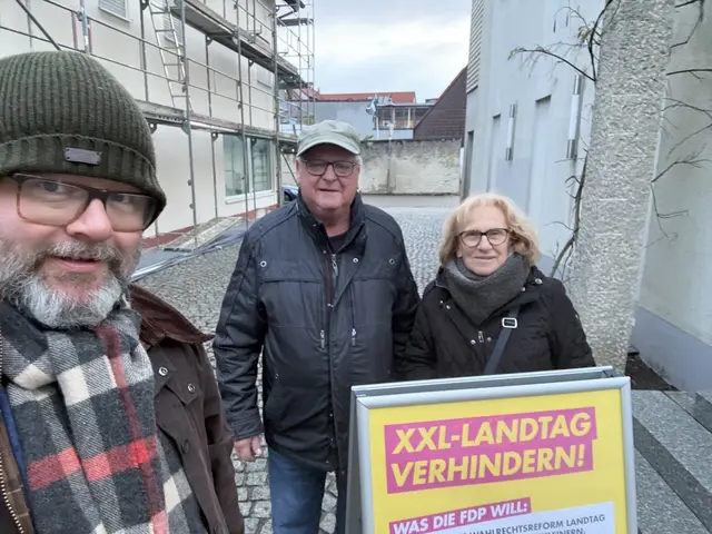 FDP-Unterschriftenstand am 25.10.2025 in Blankenloch. | Foto: Christian Jung