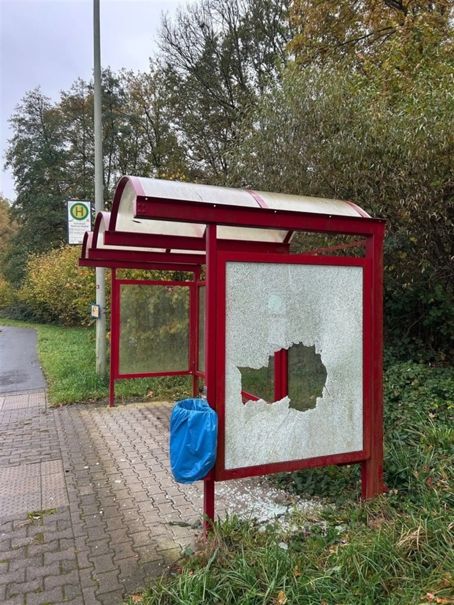 Vandalismus-an-Bushaltestelle