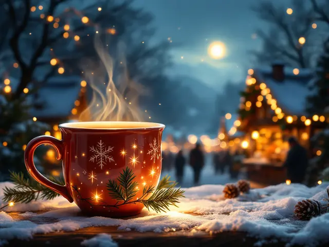 Dampfender Glühwein gibt es auch beim Weihnachtsdorf in Großkarlbach.  | Foto: Anouar Touir (mit KI erstellt)