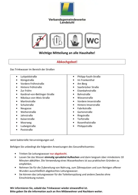 Diese wichtigen Hinweise wurden von der Verbandsgemeinde per Handzettel verteilt.  | Foto: VG Landstuhl