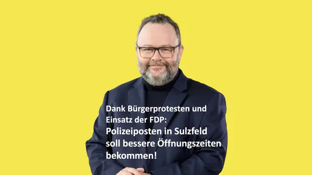 Einsatz für die Region: FDP-Landtagsabgeordneter Dr. Christian Jung setzt sich weiter für den Polizeiposten in Sulzfeld und eine deutlich bessere Personalausstattung der Polizei im Landkreis Karlsruhe ein. | Foto: Martin Stollberg