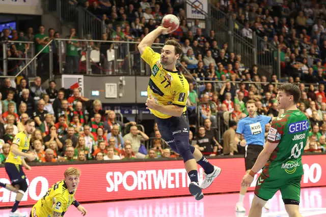 Dani Baijens erzielt in Magdeburg ein Tor für die Löwen. | Foto: Gora/PIX-Sportfotos