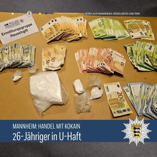 Sichergestelltes Kokain und Bargeld | Foto: Polizei Mannheim