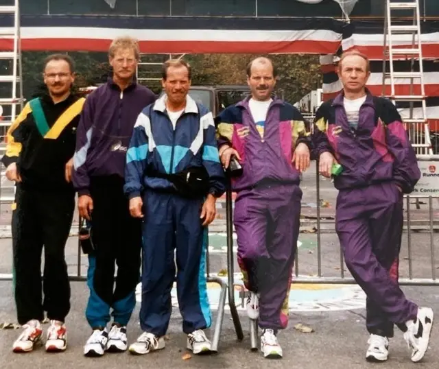 die Rülzheimer New York-Helden 1995: Werner Heiter, Klaus Tüllmann, Alwin Fischer, Bernd Hör, Erwin Kneisler | Foto: privat/frei