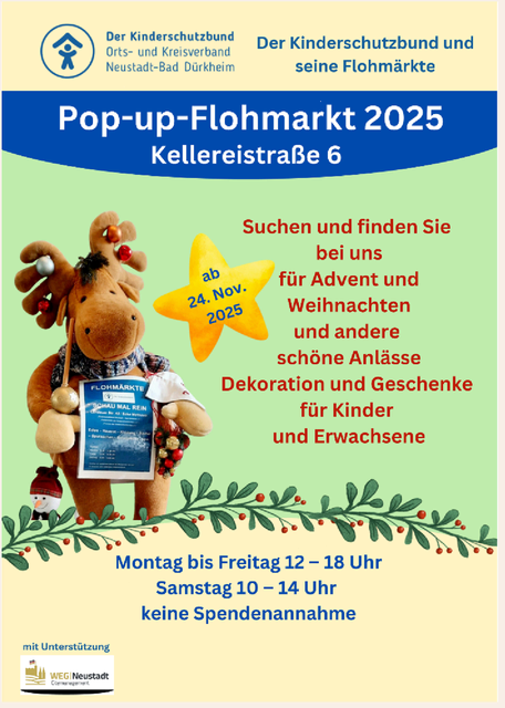 Plakat Weihnachts-Pop-up-Flohmarkt | Foto: DKSB Neustadt-Bad Dürkheim e.V.