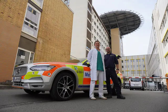 Dr. med. Michael Kinn (links), Projektleiter MIC Kaiserslautern, und Christian Hardt, Ärztlicher Leiter Rettungsdienst in der Westpfalz | Foto: Westpfalz-Klinikum