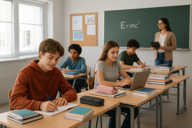 im Klassenzimmer | Foto: Heike Schwitalla - erstellt mit KI