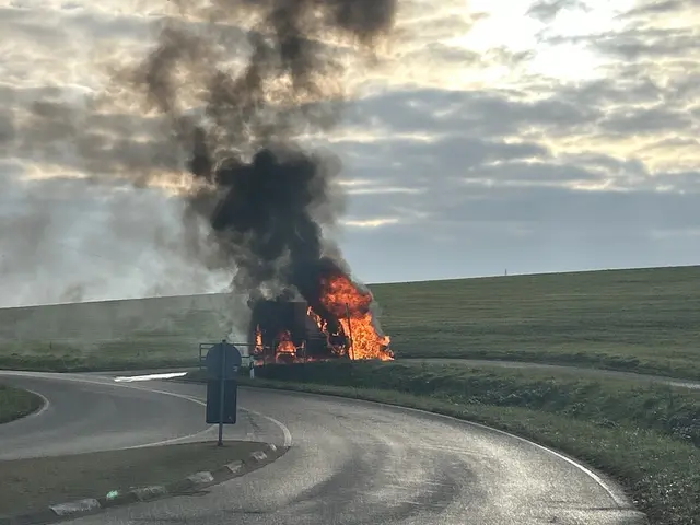 Brand an der K23 von der B38 in Richtung Deutschhof  | Foto: Polizei Bad Bergzabern