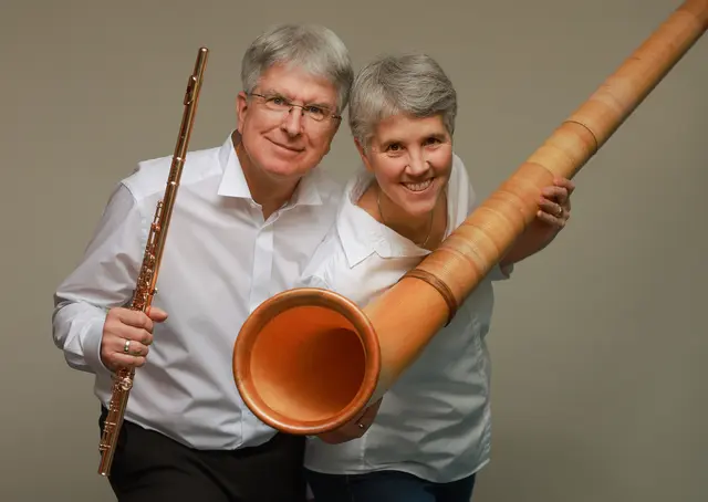 "duo querhorn" mit Johannes Hustedt (Flöte) &amp; Chai Min Werner (Alphorn) | Foto: KREISRUND.media